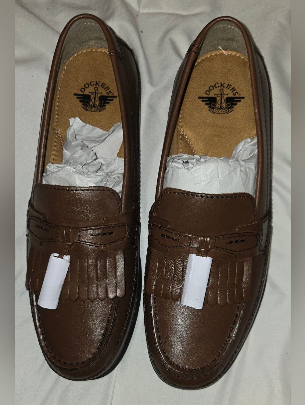 NIB Dockers Men's Brown Leather  Loafers Sz 10.5